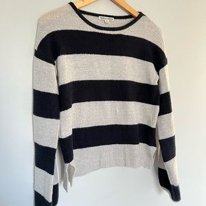 Moral Fiber Navy & Gray Striped Knit Sweater Size S
